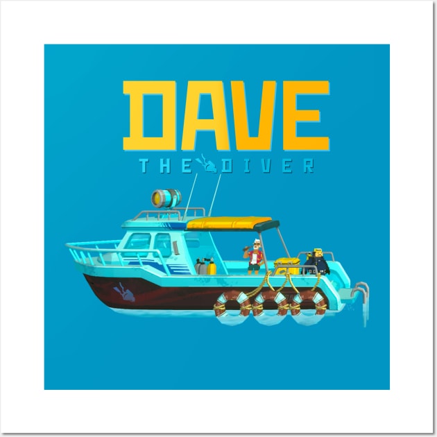 DAVE the diver - BOAT - Fan Art Wall Art by Buff Geeks Art